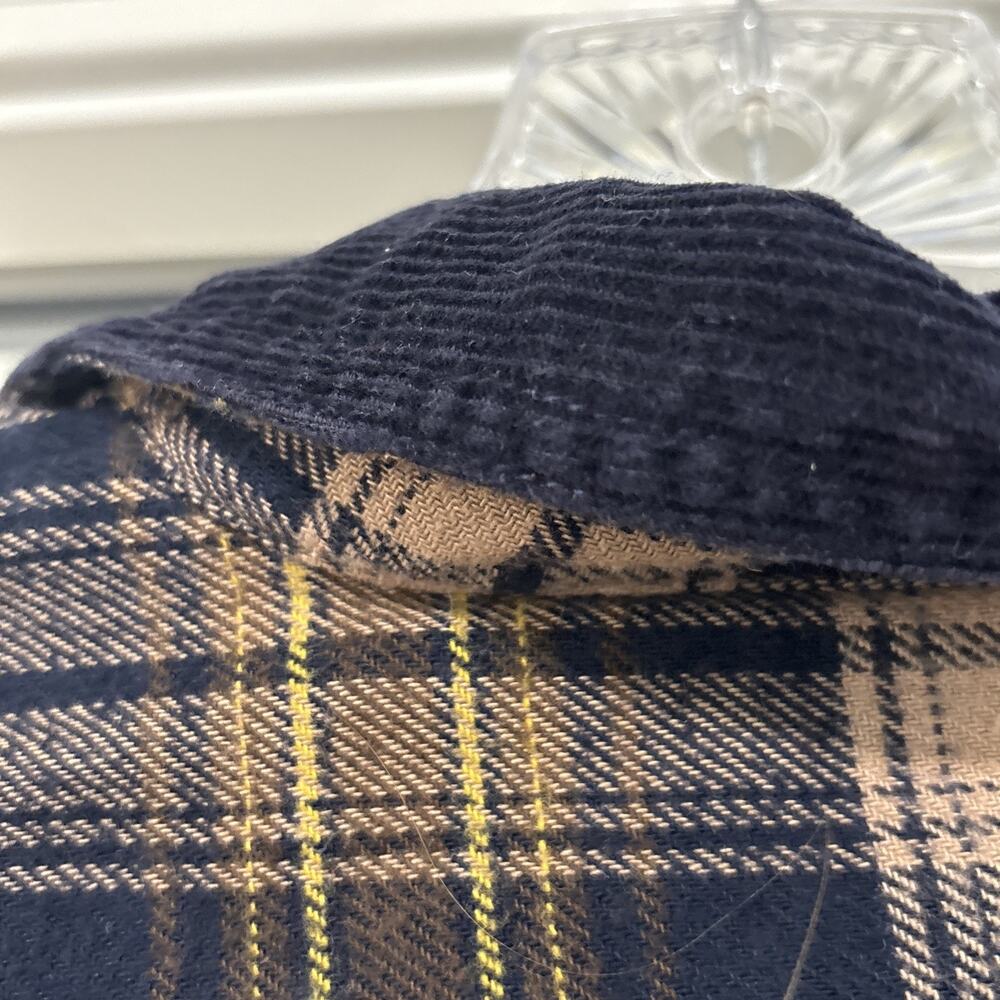 Barbour 100% Cotton Plaid Fleece Button Down Shirt/Jacket Size Large - Picture 9 of 9